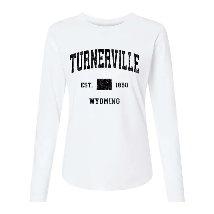 Turnerville Wyoming Wy Vintage Established Athletic Sports Design Womens Cotton Relaxed Long Sleeve T-Shirt