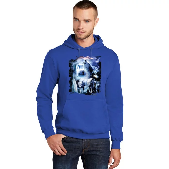 Tropical Wolves Wolf Howling At Moon Tall Hoodie