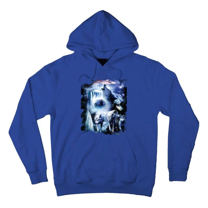 Tropical Wolves Wolf Howling At Moon Tall Hoodie