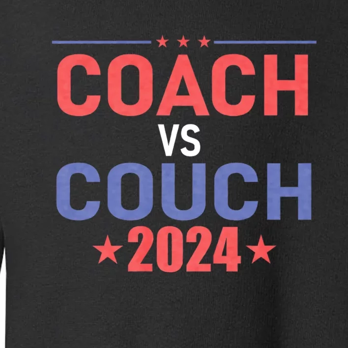 Tim Walz Waltz Vs Jd Vance 2024 Coach Vs Couch Toddler Sweatshirt