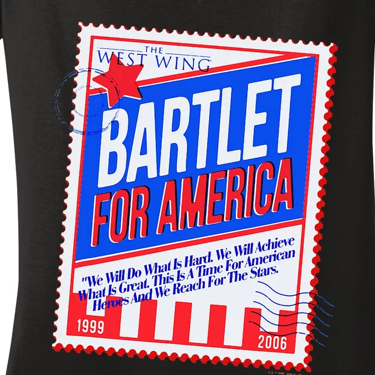 The West Wing Bartlet For America Stamp Poster Women's V-Neck T-Shirt