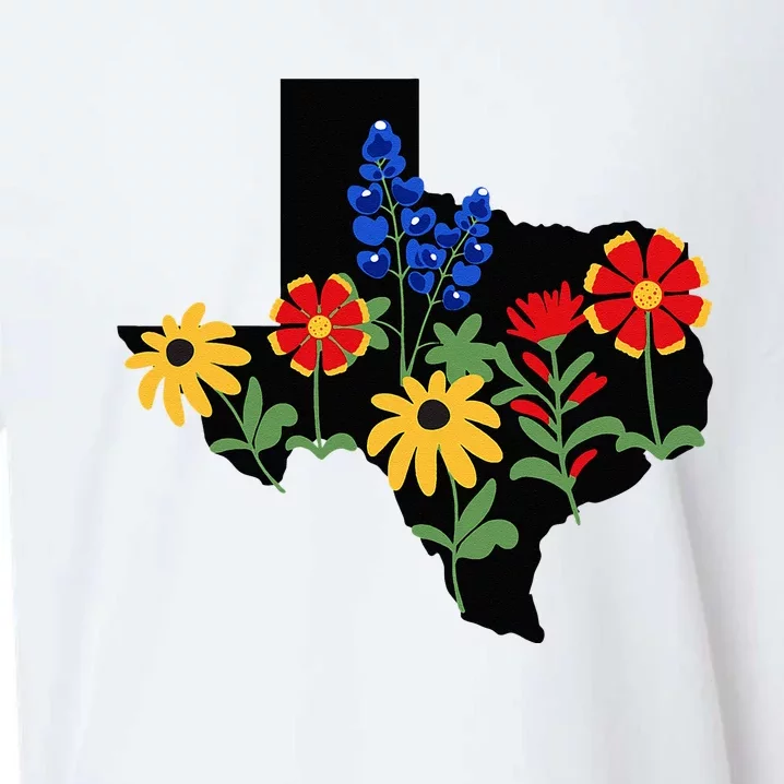 Texas Wildflowers With Bluebonnets Sueded Cloud Jersey T-Shirt