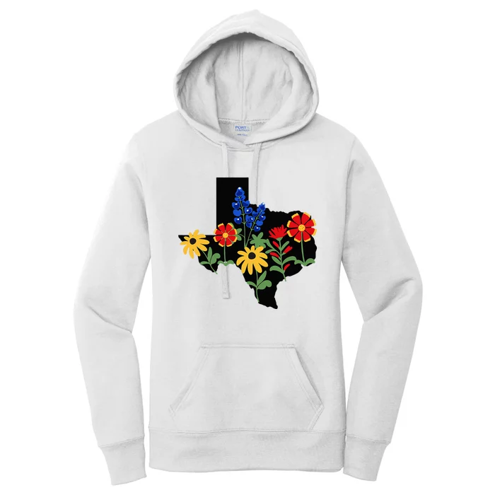 Texas Wildflowers With Bluebonnets Women's Pullover Hoodie