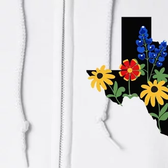 Texas Wildflowers With Bluebonnets Full Zip Hoodie