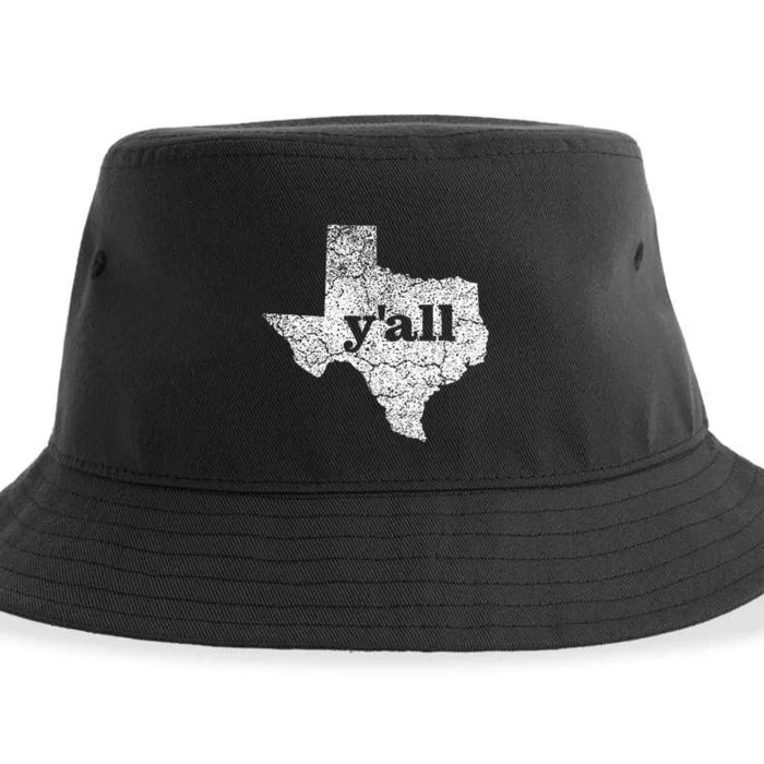 Texas Women Yall Texas State Map Vintage Yall Sustainable Bucket Hat