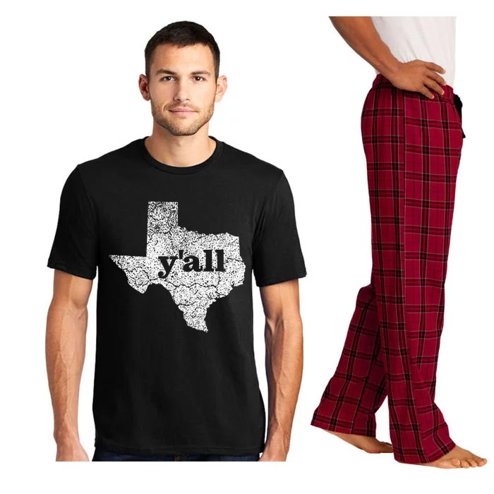 Texas Women Yall Texas State Map Vintage Yall Pajama Set