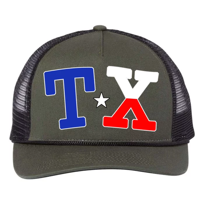 TX Logo Texas State Retro Rope Trucker Hat Cap