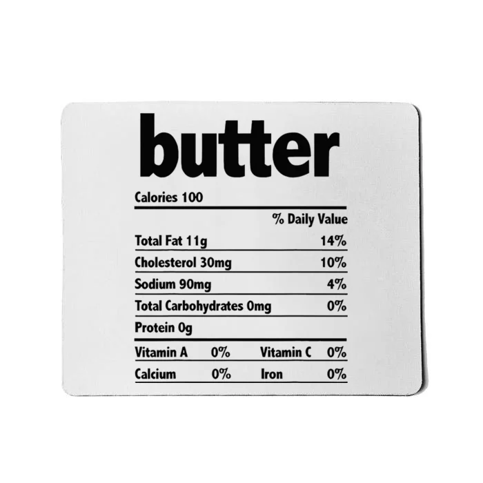 Thanksgiving Xmas Costume Nutrition Facts Butter Mousepad