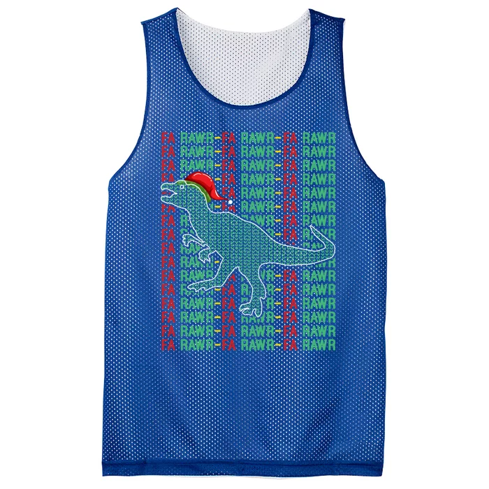 Trex Xmas Gift Fa Ra Rawr Dinosaur Ugly Christmas Sweater Gift Mesh Reversible Basketball Jersey Tank