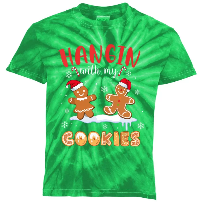 Teacher Xmas Hangin With My Cookies Gingerbread Christmas Gift Kids Tie-Dye T-Shirt