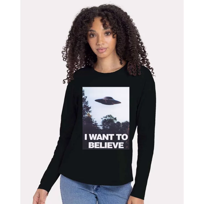 The Xfiles I Want To Believe Womens Cotton Relaxed Long Sleeve T-Shirt