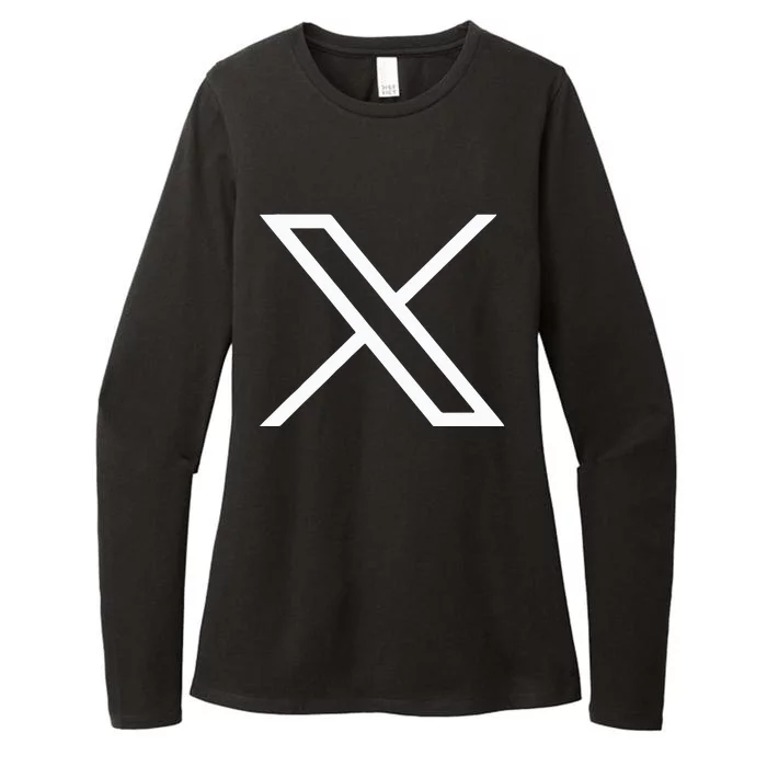 Twitter X Logo Womens CVC Long Sleeve Shirt