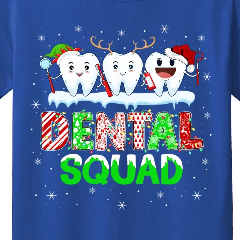 Teeth Xmas Lights Dental Squad Dentist Hygienist Christmas Gift Kids T-Shirt