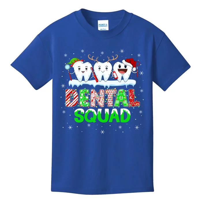 Teeth Xmas Lights Dental Squad Dentist Hygienist Christmas Gift Kids T-Shirt