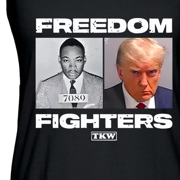 Trump X Martin Luther King Freedom Fighters Ladies Essential Flowy Tank