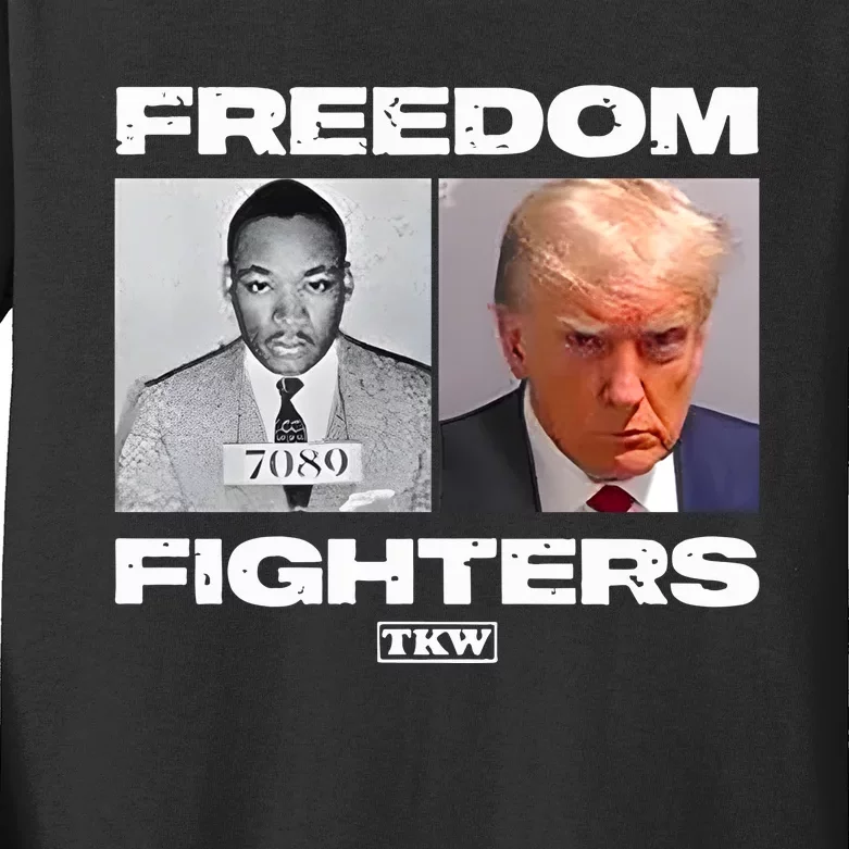 Trump X Martin Luther King Freedom Fighters Kids Long Sleeve Shirt