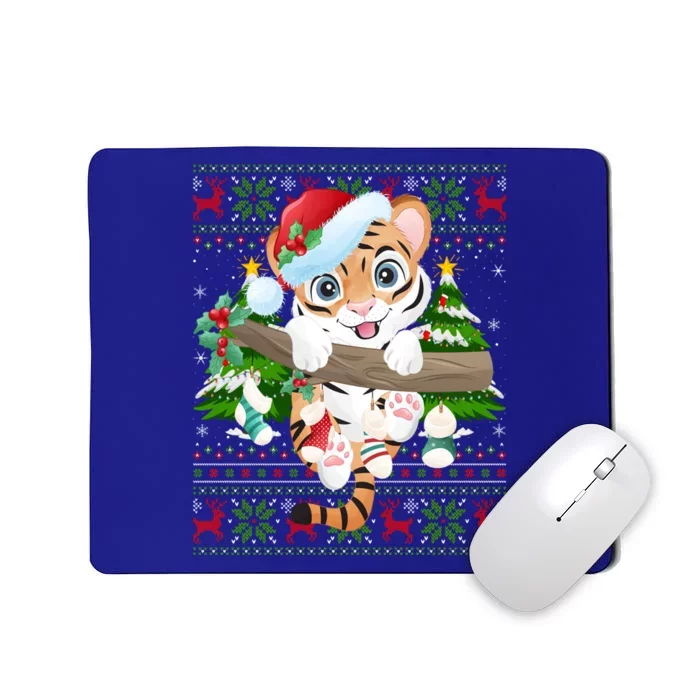 Tiger Xmas Style Ugly Santa Tiger Christmas Gift Mousepad