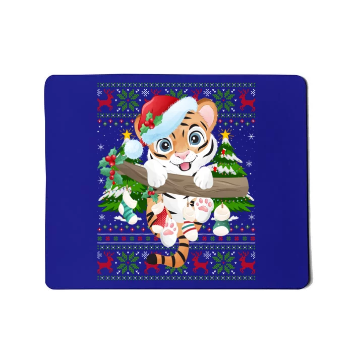 Tiger Xmas Style Ugly Santa Tiger Christmas Gift Mousepad