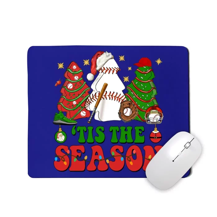 Tis Xmas The Season Baseball Christmas Tree Cakes Debbie Cool Gift Mousepad