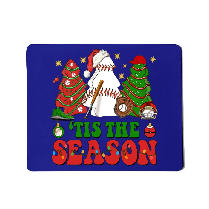 Tis Xmas The Season Baseball Christmas Tree Cakes Debbie Cool Gift Mousepad