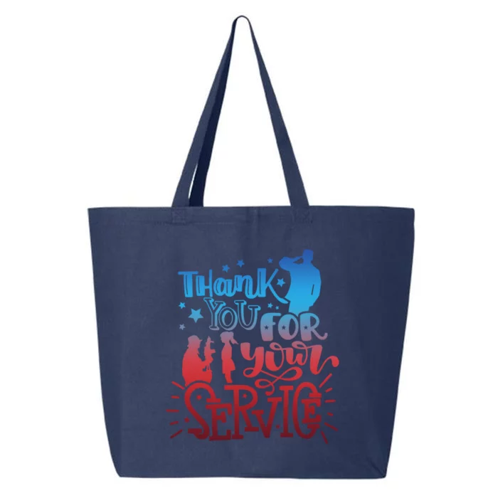 Thank You Army Cool Gift Memorial Day Partiotic Military Veteran Funny Gift 25L Jumbo Tote