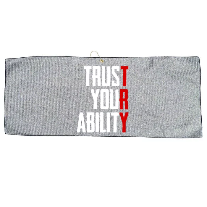 Trust Your Ability Try Large Microfiber Waffle Golf Towel