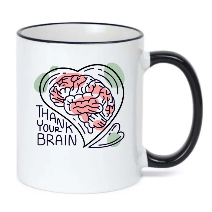 Thank Your Brain Mental Health Black Color Changing Mug