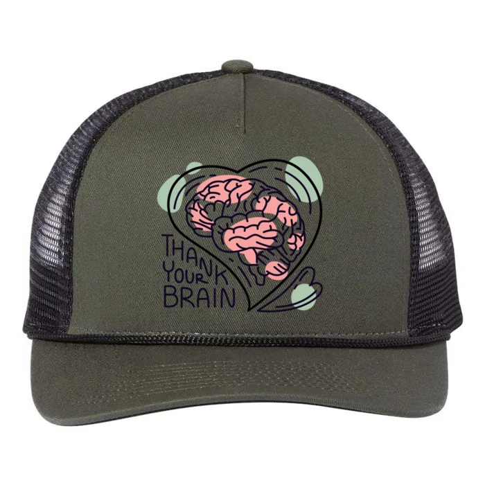 Thank Your Brain Mental Health Retro Rope Trucker Hat Cap