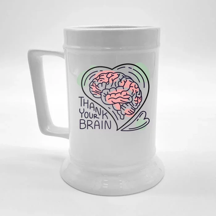 Thank Your Brain Mental Health Front & Back Beer Stein