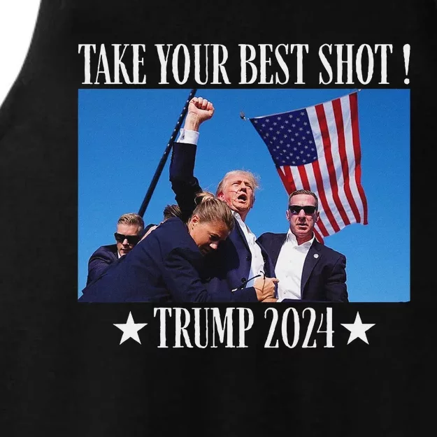 Take Your Best Shot Trump Shot Ladies Tri-Blend Wicking Tank