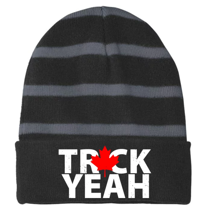 Truck Yeah Candian Striped Beanie with Solid Band