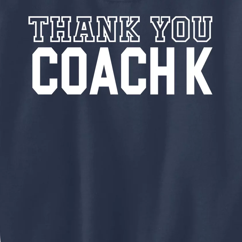 Thank You Coach K Basketball Kids Sweatshirt