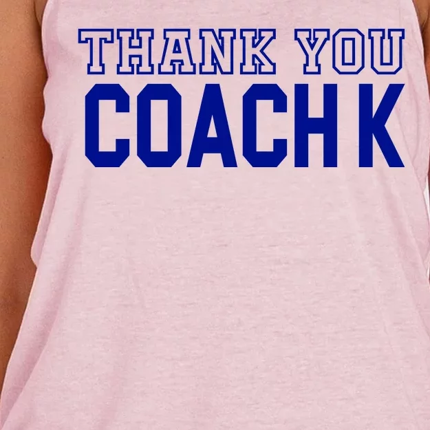 Thank You Coach K Basketball Women's Knotted Racerback Tank