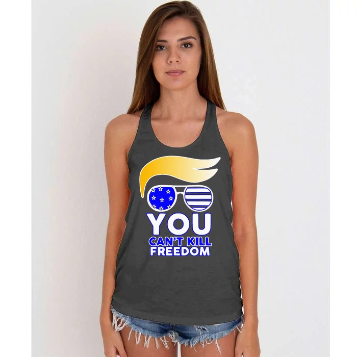 Trump You CanT Kill Freedom Women's Knotted Racerback Tank