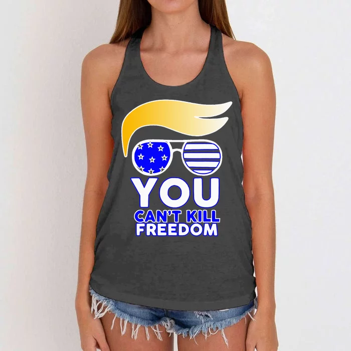 Trump You CanT Kill Freedom Women's Knotted Racerback Tank