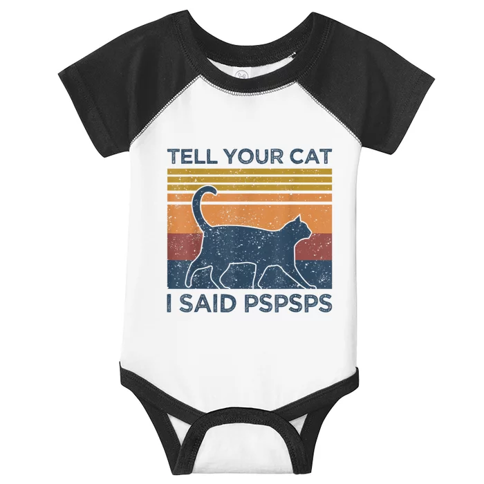 Tell Your Cat I Said Pspsps Cat Lover Vintage Infant Baby Jersey Bodysuit