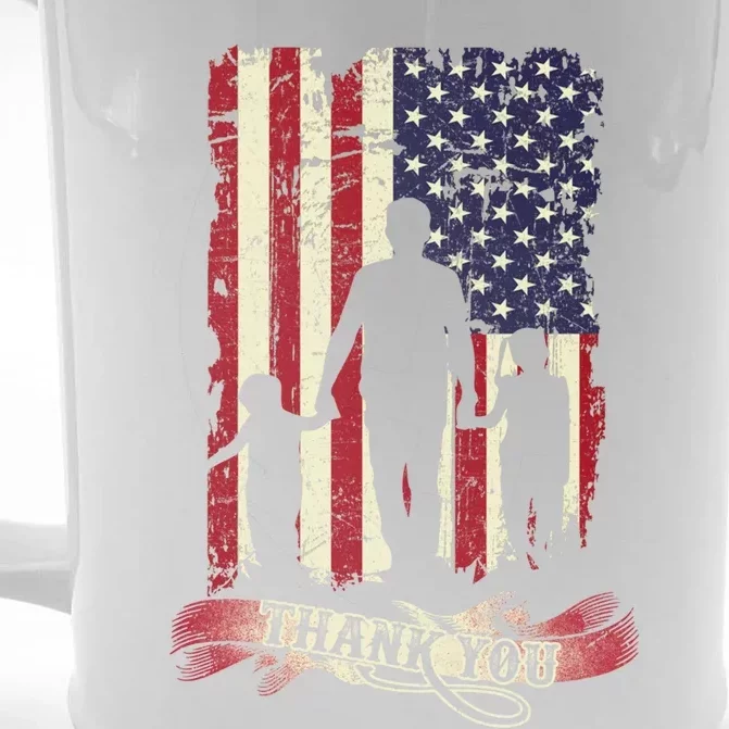 Thank You Daddy American Flag Fathers Day Present For Dad Cute Gift Front & Back Beer Stein