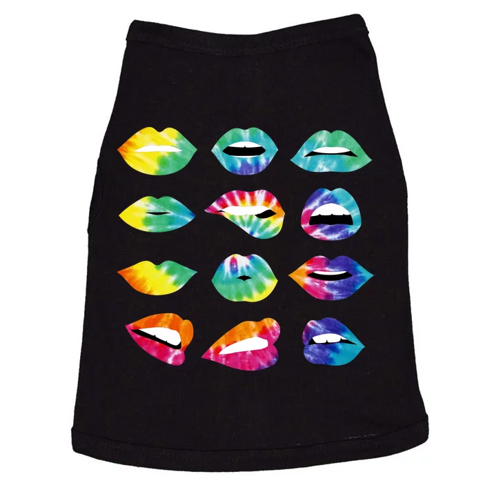 Tye Dye Colorful Hippy Lips Doggie Tank