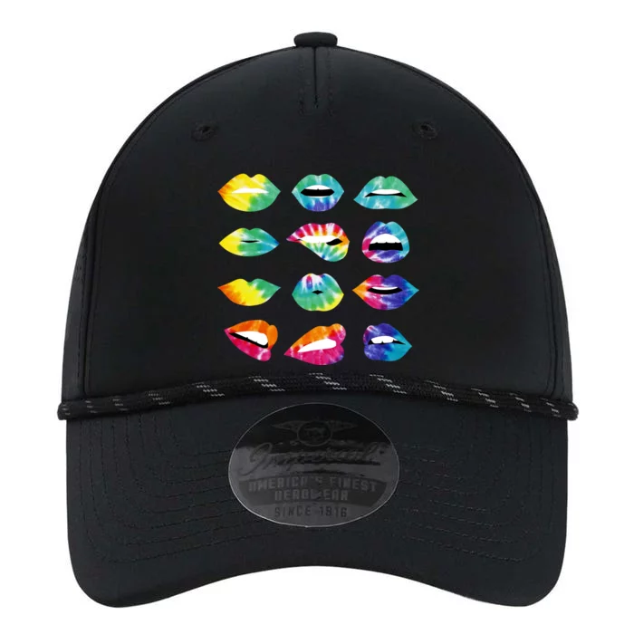 Tye Dye Colorful Hippy Lips Performance The Dyno Cap