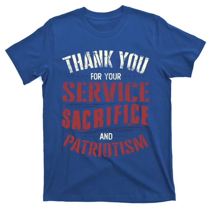 Thank You For Your Service Patriotic America Veteran's Day Funny Gift T-Shirt