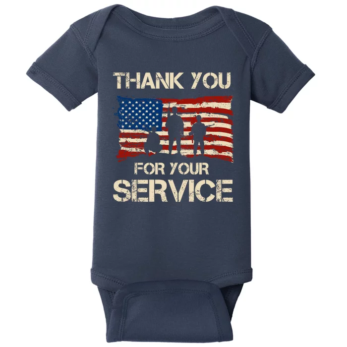 Thank You For Your Service Veterans Day Vintage USA Baby Bodysuit