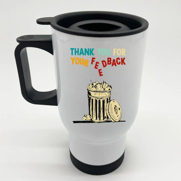 Thank You For Your Feedback Front & Back Stainless Steel Travel Mug