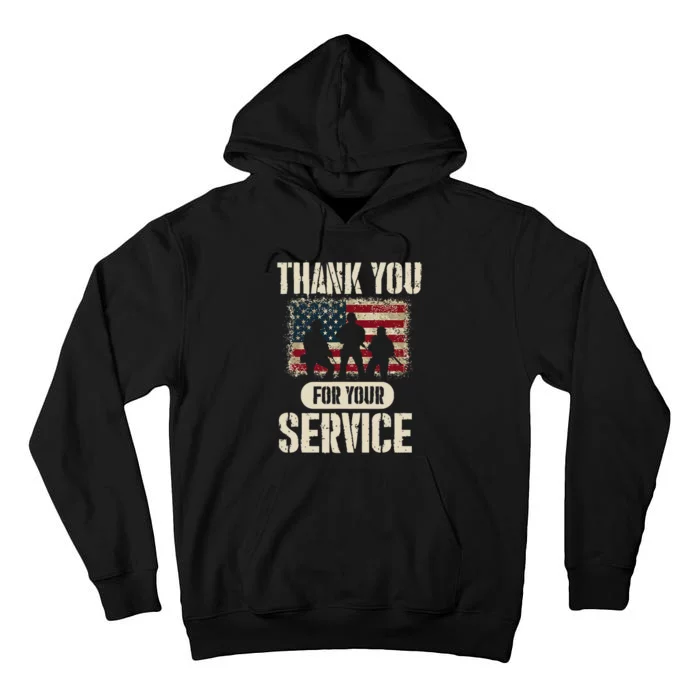 Thank You For Your Service Shirt, Patriotic Veterans Day Tall Hoodie