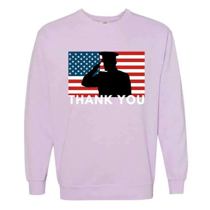 Thank You Flag Memorial Day 4th Of July Great Gift Garment-Dyed Sweatshirt