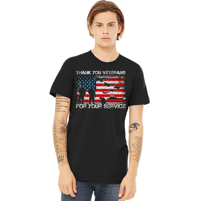 Thank You For Your Service Patriotic Thank You Veterans Day Premium T-Shirt