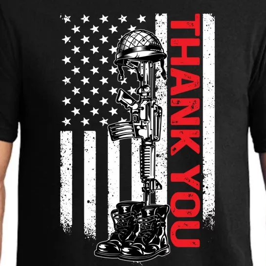 Thank You Flag Veterans 4th July Memorial Day Gift Pajama Set