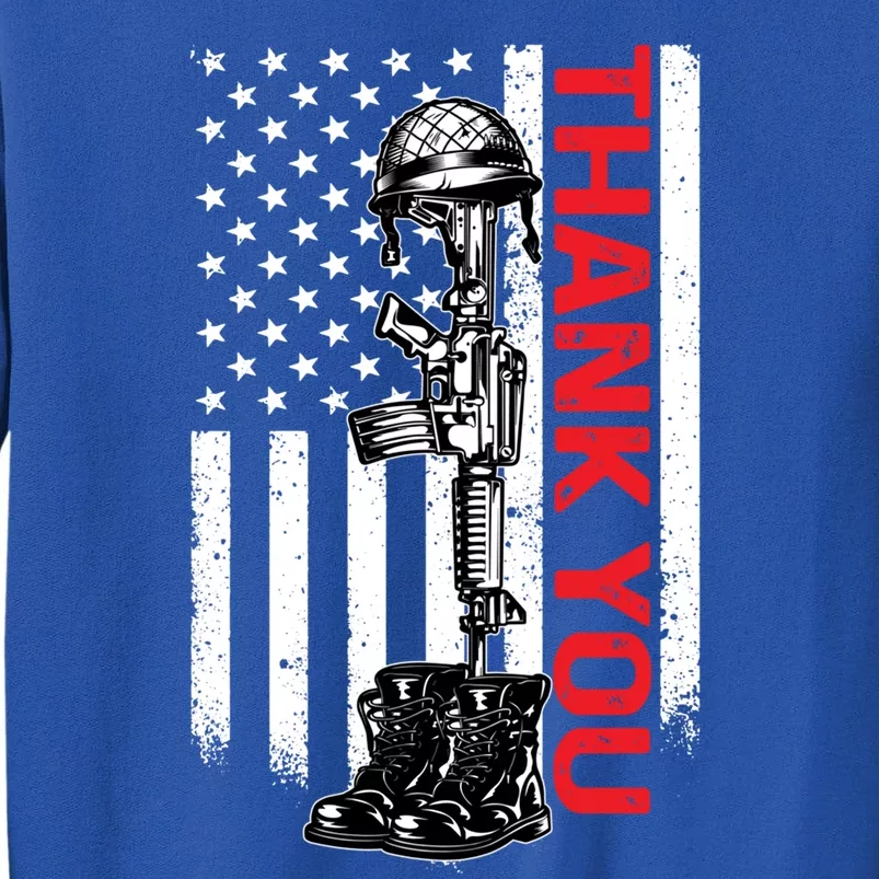 Thank You Flag Veterans 4th July Memorial Day Gift Sweatshirt