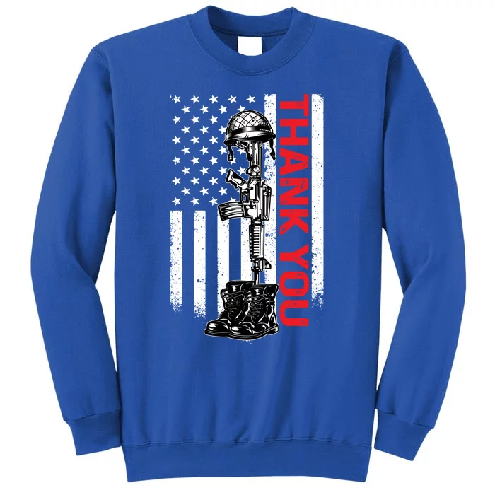 Thank You Flag Veterans 4th July Memorial Day Gift Sweatshirt