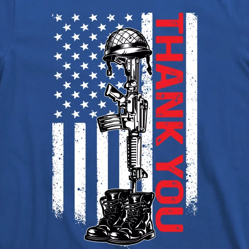 Thank You Flag Veterans 4th July Memorial Day Gift T-Shirt