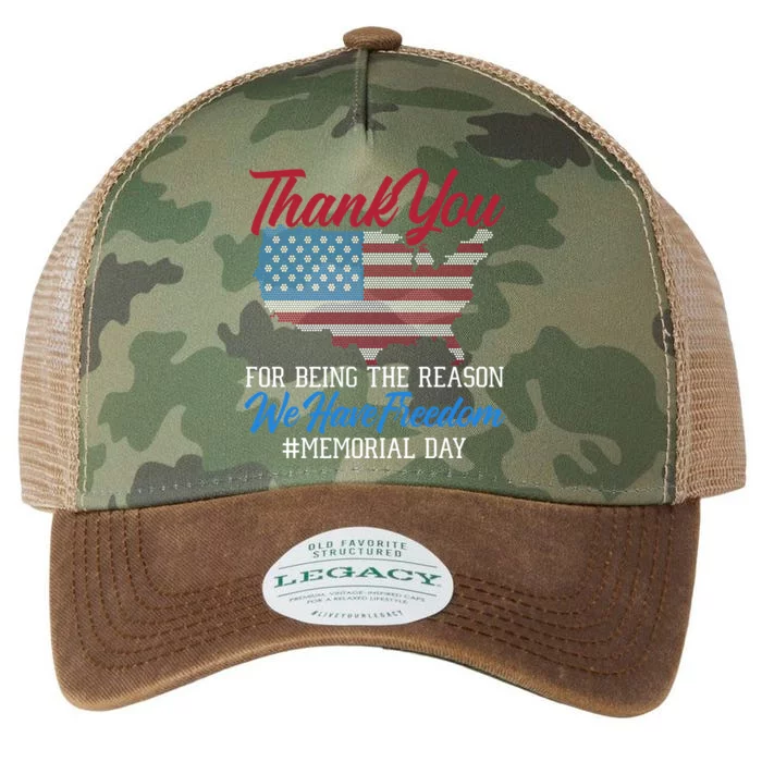 Thank You For Being The Reason We Have Freedom Memorial Day Gift Legacy Tie Dye Trucker Hat